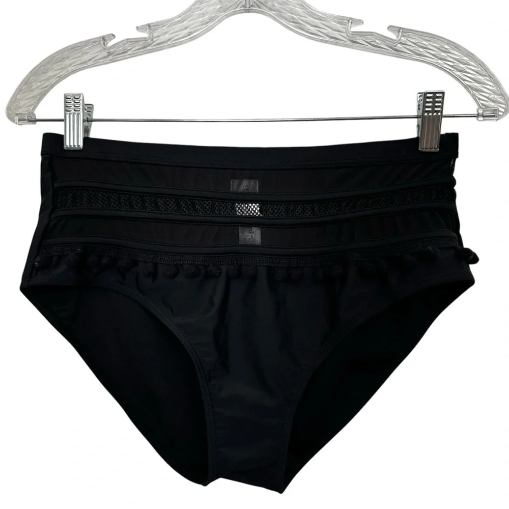 Davi & Dani Black High-Waisted Bikini Bottom